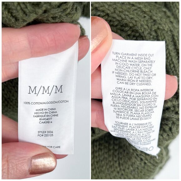 Cabi Aerial Cardigan Thick Chunky Knit Button Front Long Size Medium Olive Green - Picture 12 of 16